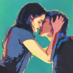 Kiss, acrylic on canvas, 70 x 70 cm