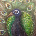 Peacock, acrylic on canvas, 40 x 30 cm
