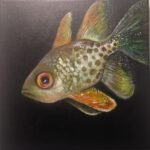 Pennant Cardinal Fish, acrylic on canvas, 20 x 20 cm
